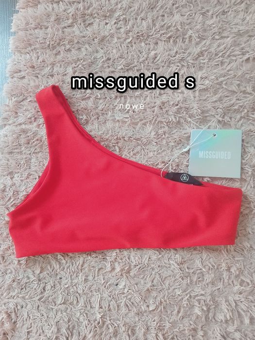 Crop top stanik bikini strój dwuczęściowy biustonosz na jedno ramię