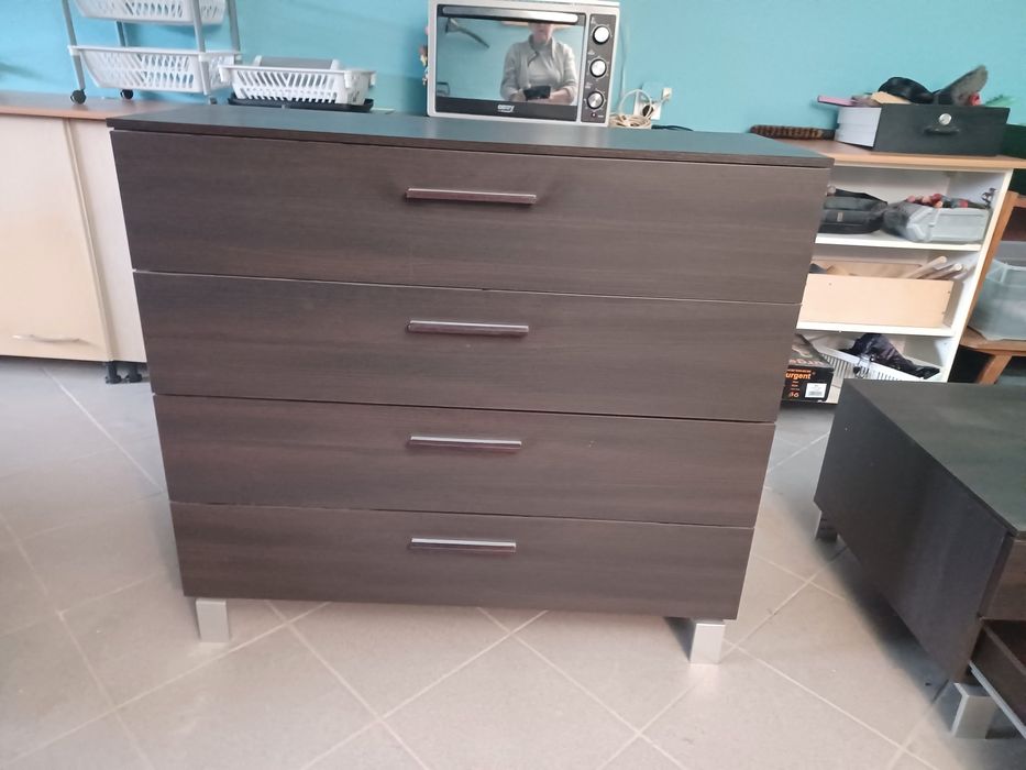 meble, zestaw, szafka, komoda, szafka rtv, kolor wenge