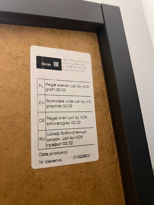 Regał szeroki VOX Lori grafit z ażurowymi frontami