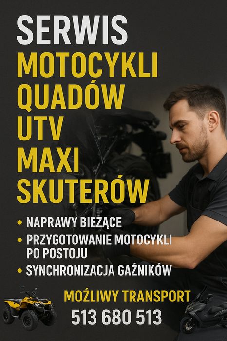 Mechanika motocyklowa naprawa Motocykle Quady Maxiskutery