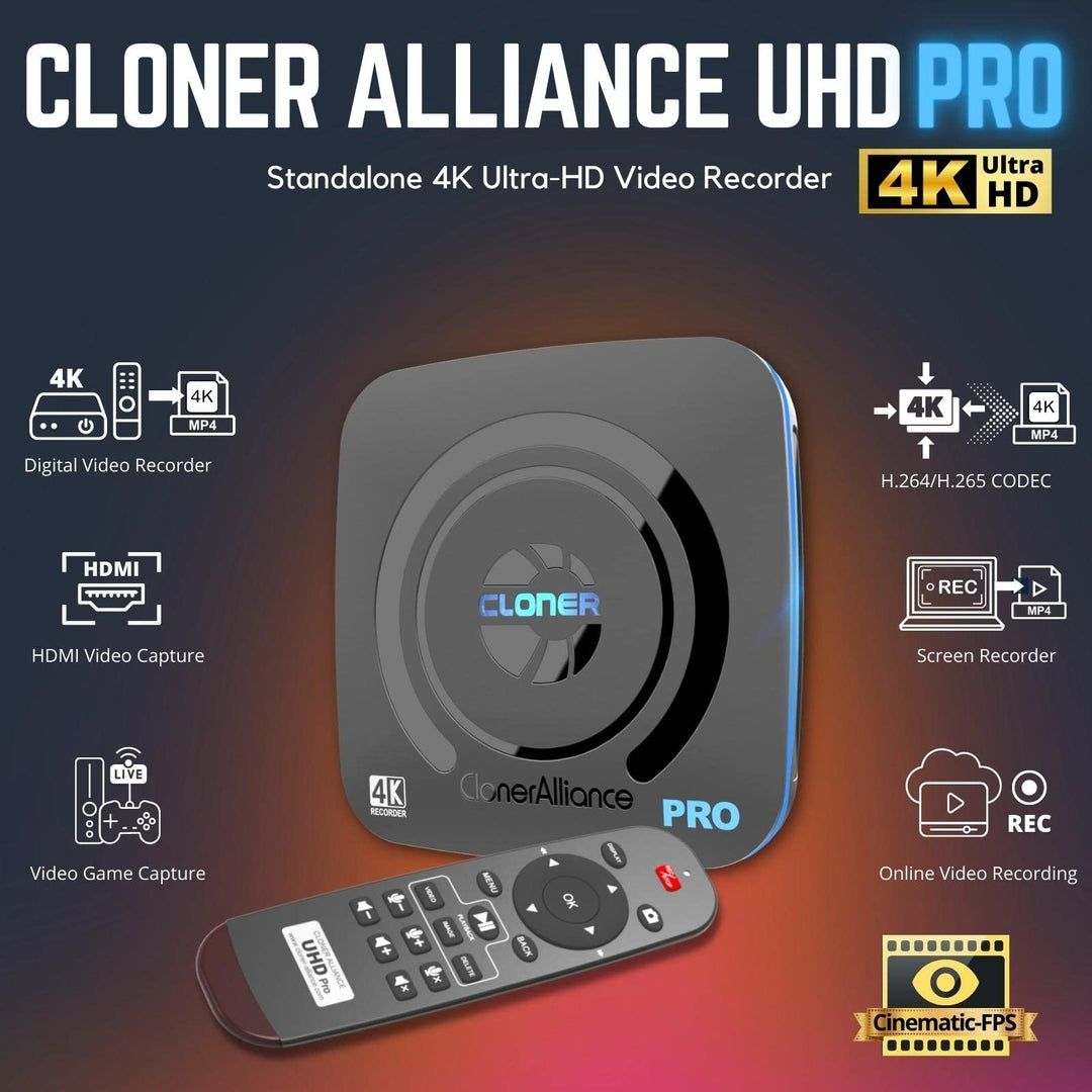 ClonerAlliance UHD Pro, gravador de vídeo 4K, DVR de gravação HDMI com