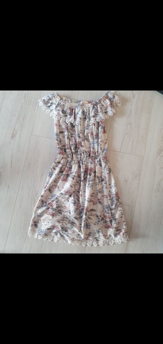 Sukienka hiszpanka kwiaty boho M 38