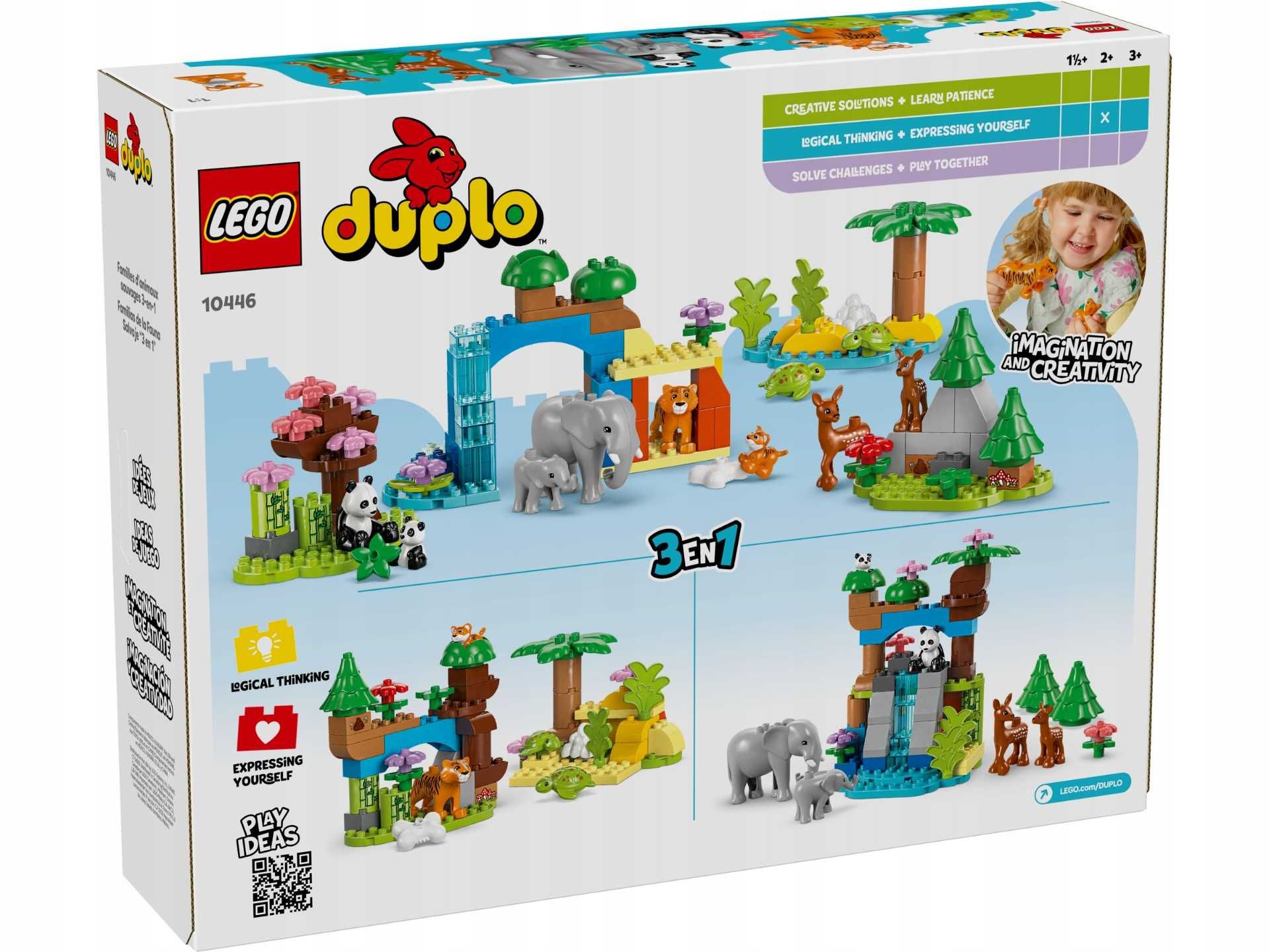 LEGO DUPLO 10446 Rodziny Dzikich Zwierząt 3w1 10 Figurek Klocki *NOWE*