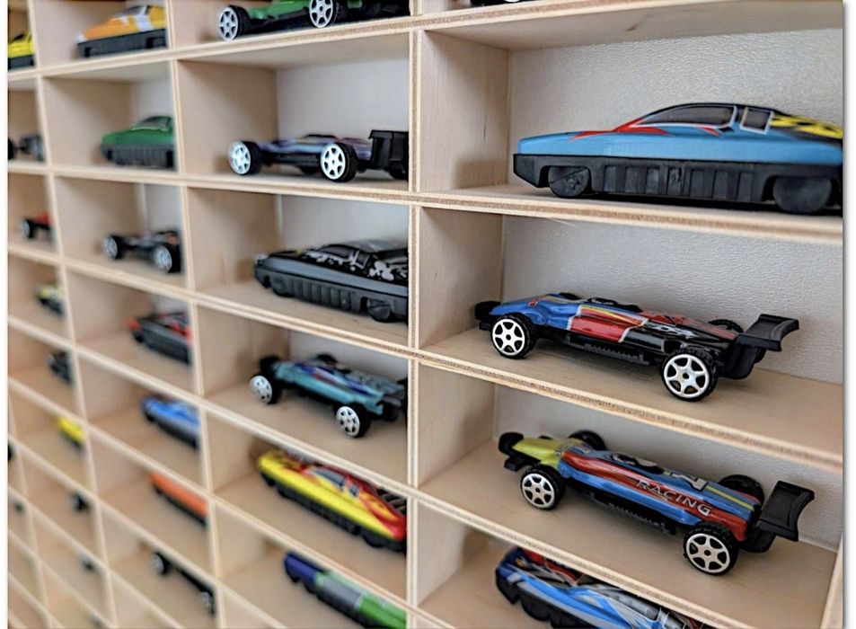 Duża drewniana Półka na samochodziki autka hot wheels Organizer