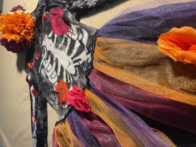 Strój karnawałowy - Dia de Muertos, kościotrup, Halloween, bal 10-11y