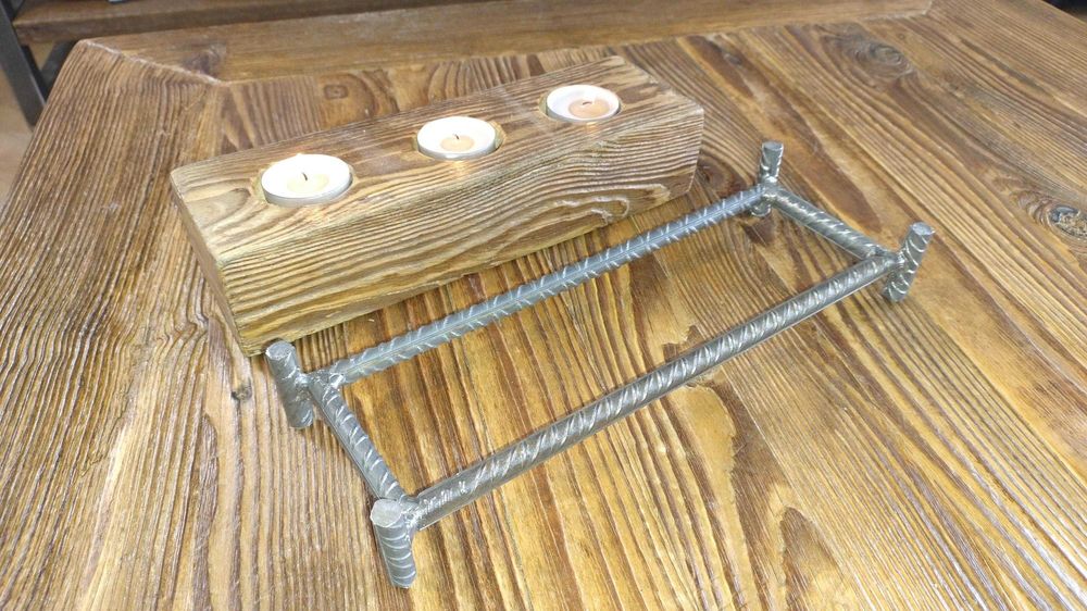 zestaw świeczników loft , stare drewno , darmowa dostawa