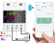 Реле напряжения 220В WiFi BT TUYA + счетчик + автомат+ мониторинг 100А