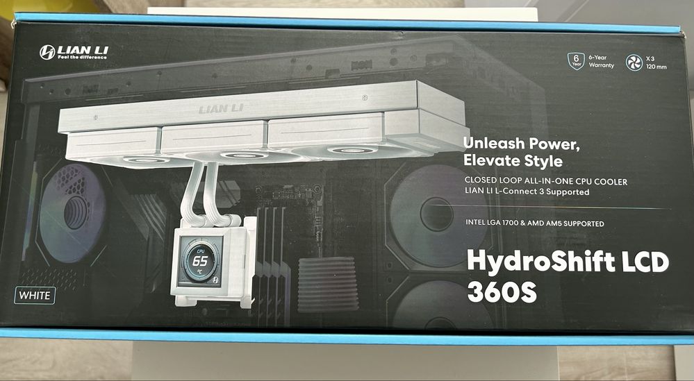 Water Cooler CPU AIO Lian Li HydroShift LCD 360S Branco - 360mm
