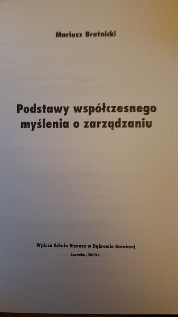 Podstawy współczesnego myślenia o zarządzaniu