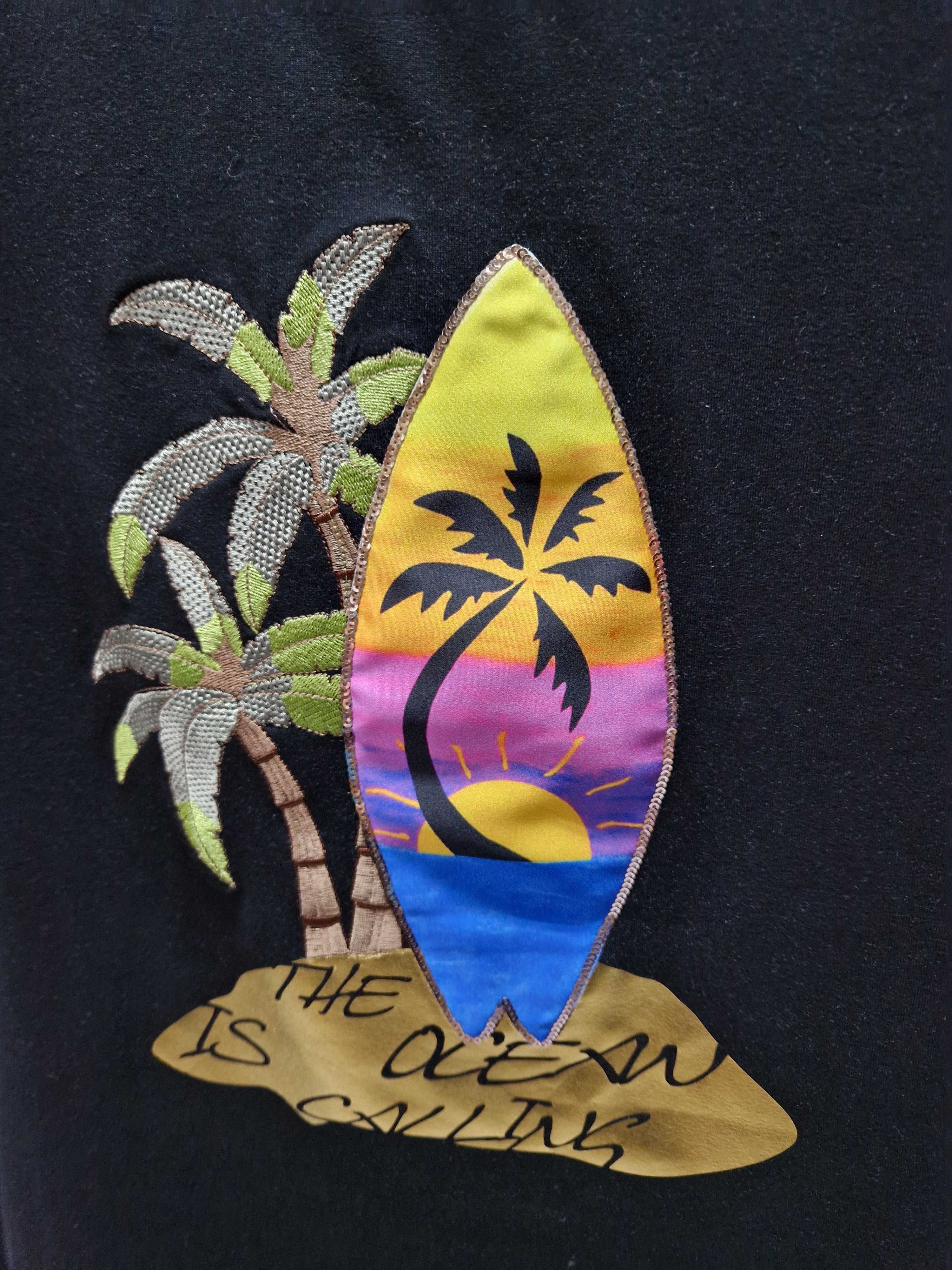 T-shirt bluzka Madnes czarny deska surfingowa palmy rozm. 2