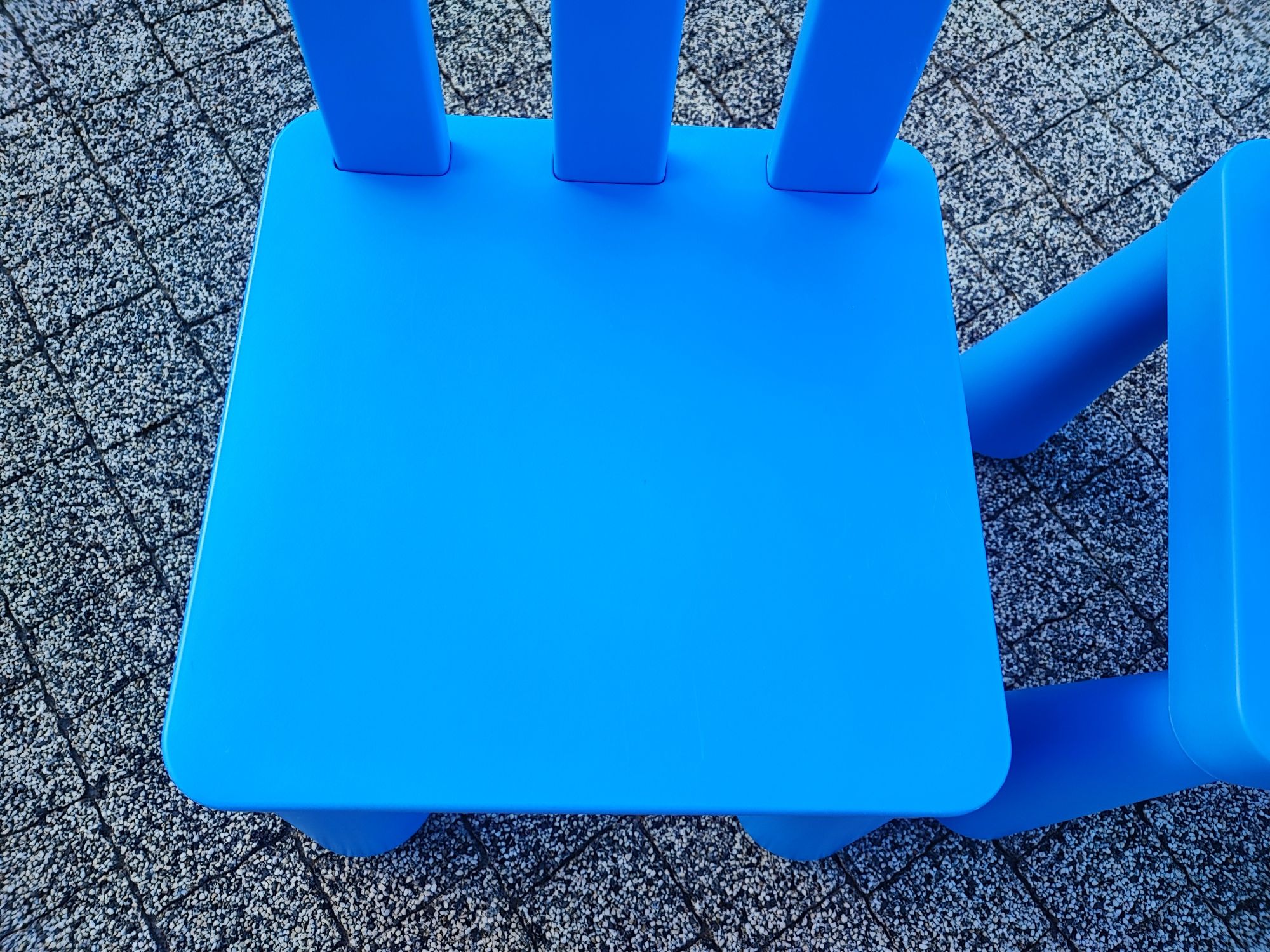 Krzesło mammut Ikea niebieskie 2 szt krzesła