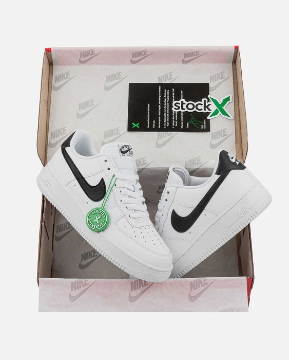 Мужские кроссовки Nike Air Force 1 White ‘Black Logo’ Размеры 41-45