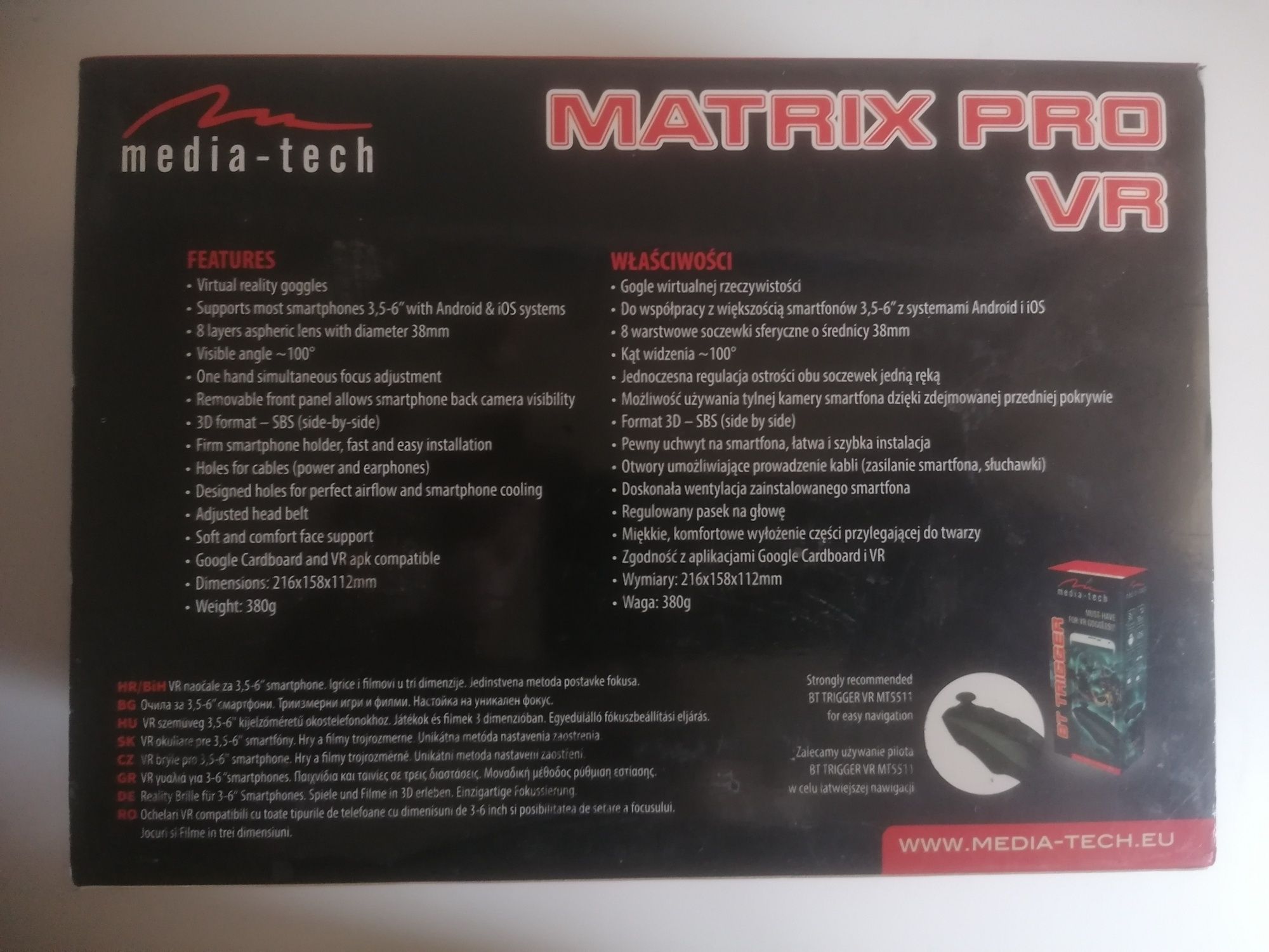 Okulary VR (Matrix Pro VR)