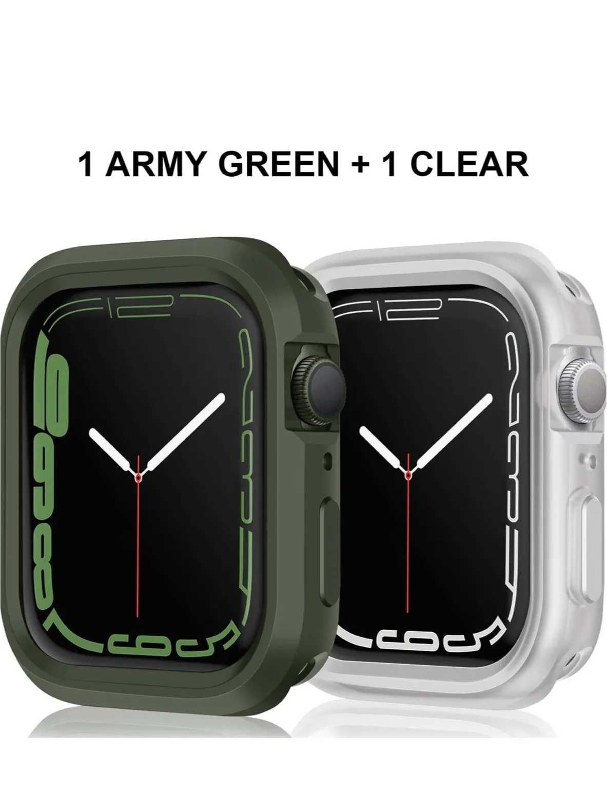 TENDLIN 2-pak Wytrzymała obudowa kompatybilna z Apple Watch 45mm 44mm