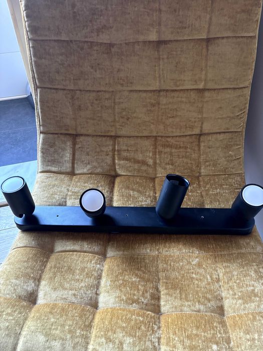 Spot de teto moderno preto com 4 luzes