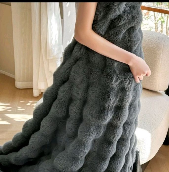 Плед покривало шиншиловий кролик