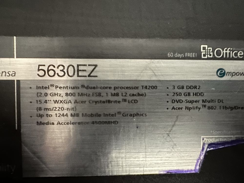 pc Acer Extensa 5630EZ