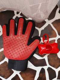 Conjunto Luva/Escova da Pet Glove e Dispensador para sacos higiénicos