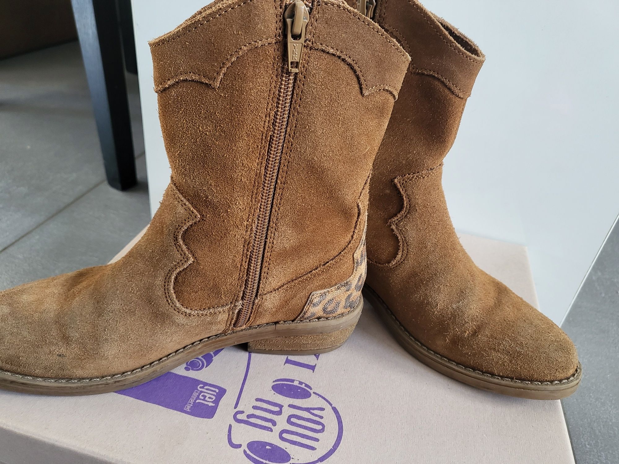 34 lasocki young CCC botki kozaki zamsz nubuk camel
