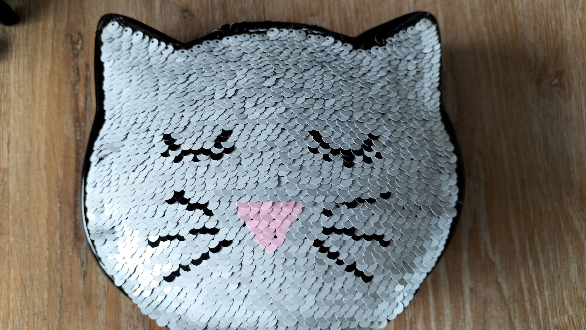 Skarbonka porcelanowy cekinowy kot