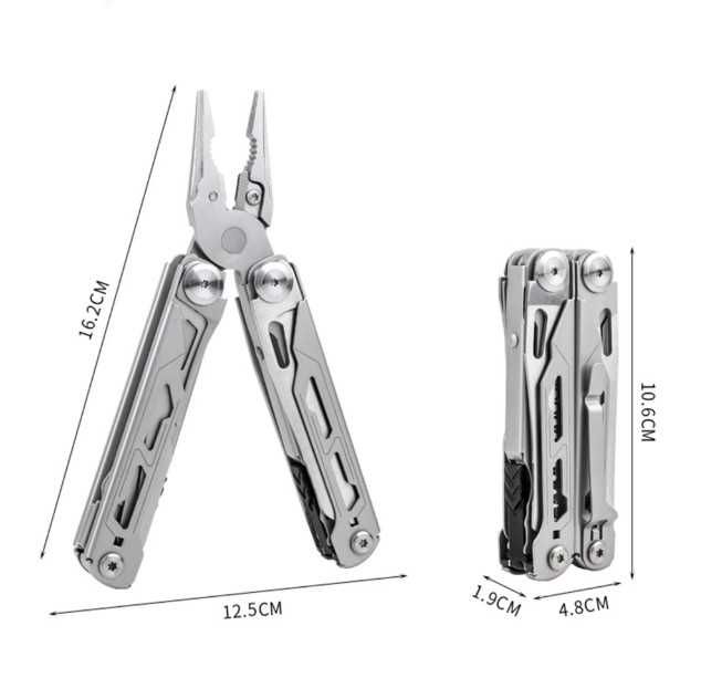 Мультитул MQ062 Silver Тактичний 17в1 + набір біт Multitool