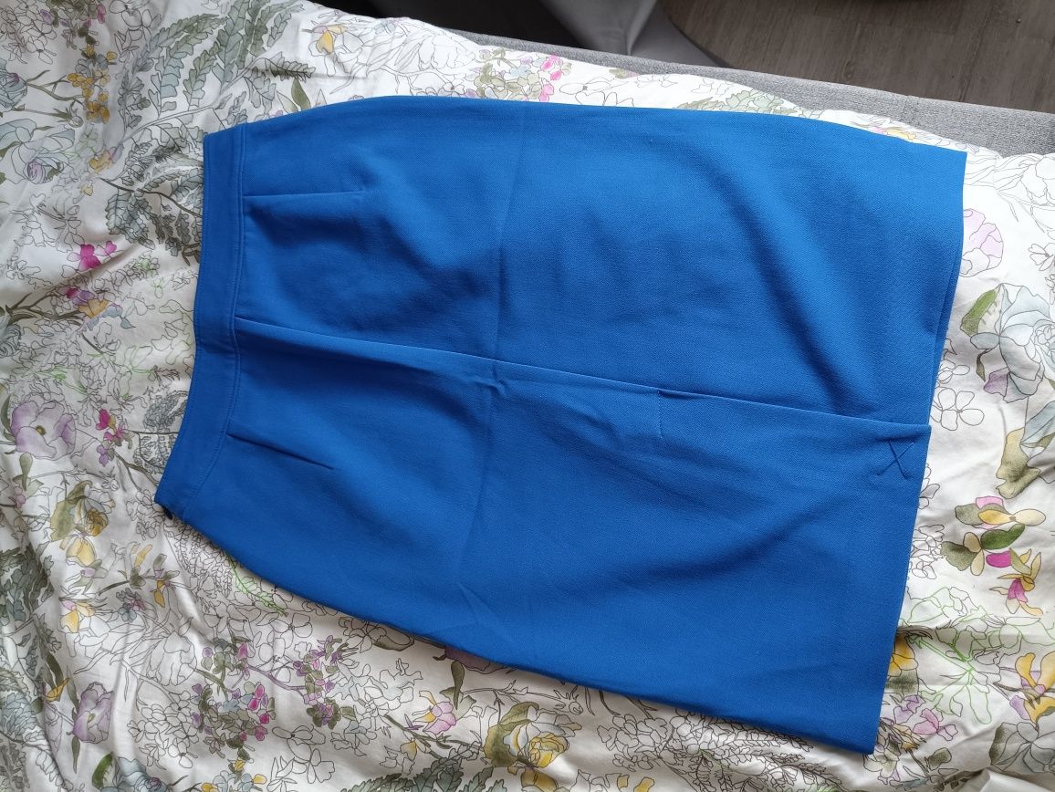 Reserved 34 XS chabrowa spódnica niebieska midi