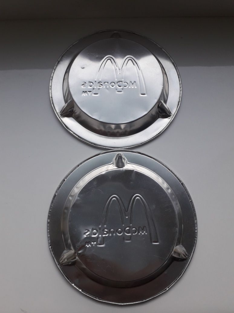 2x Popielniczka stara kultowa Vintage 80's McDonald's TM Aluminum