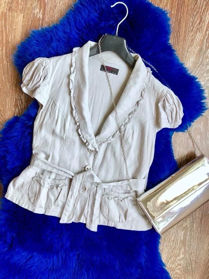 Льняной жакет. пиджак. блуза. рубашка. кофточка. костюм. look