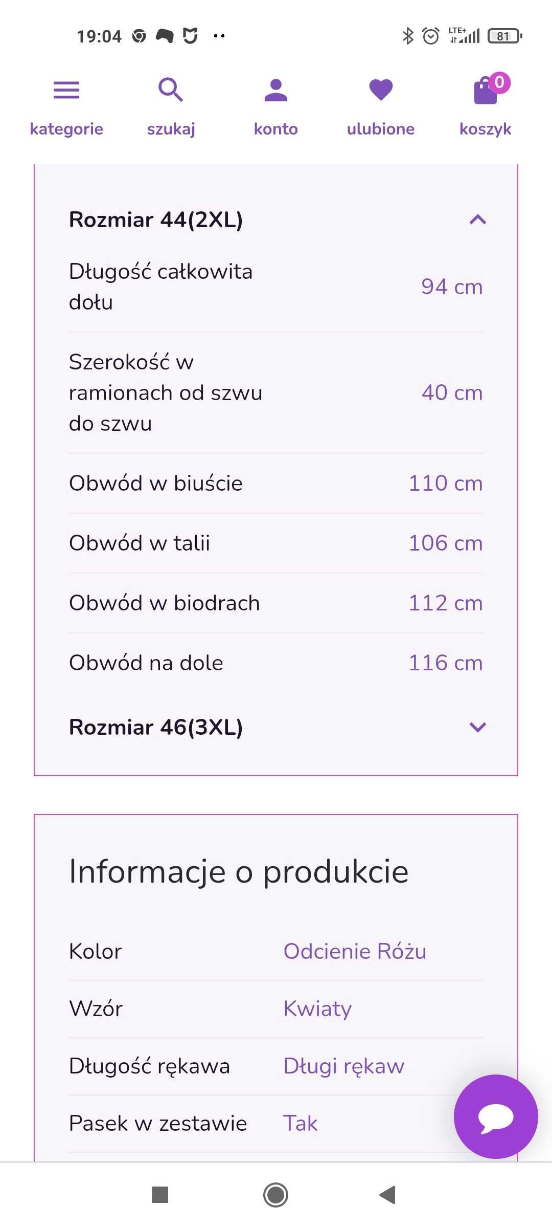 Sukienka xl długi rękaw