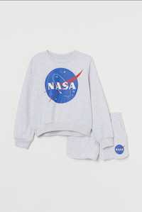Komplet zestaw dresowy bluza + spodenki szary NASA 140 HM