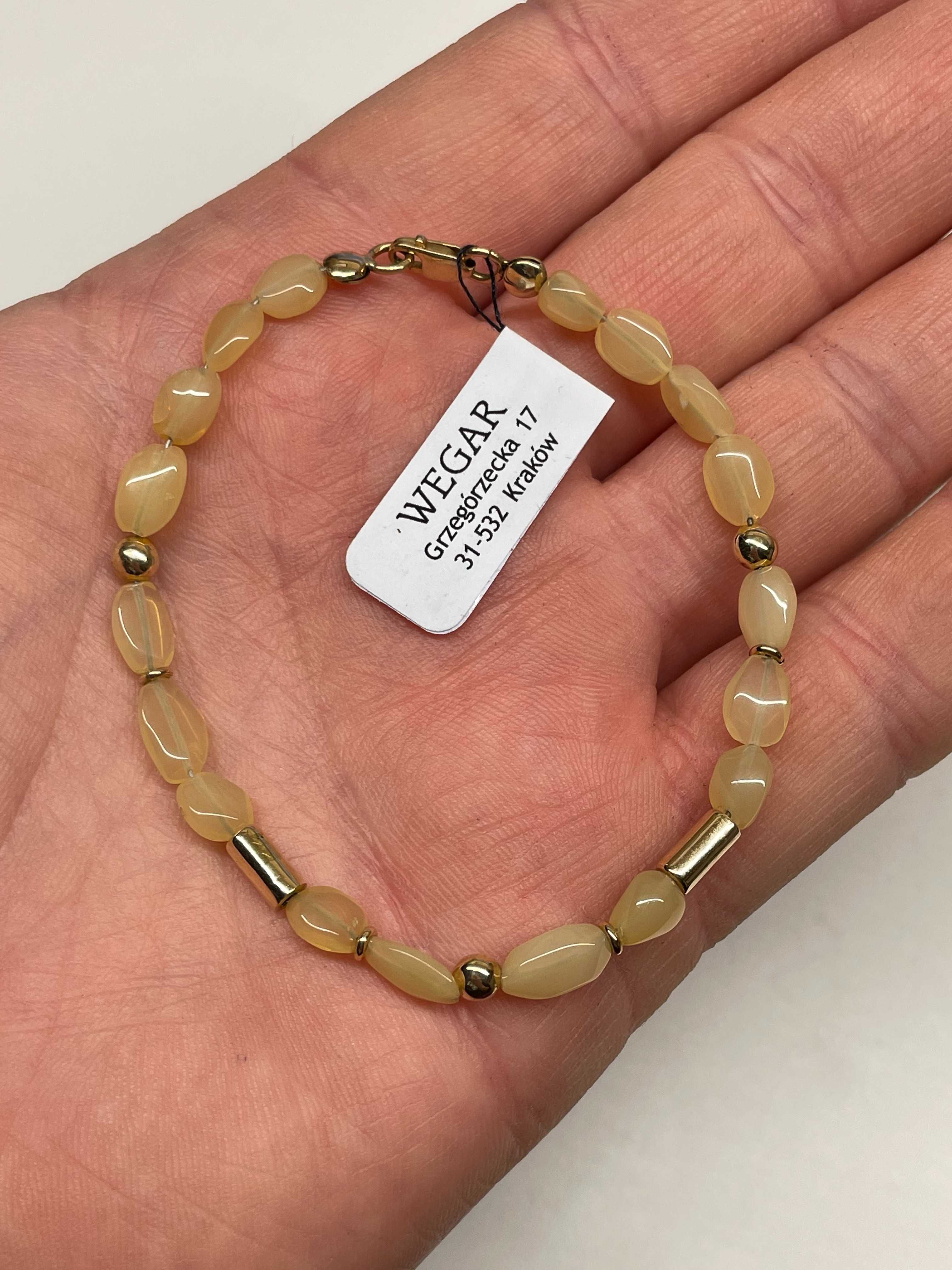 Złota Bransoletka z Opalami - Opale - 14K - 4,68g - KRAKÓW