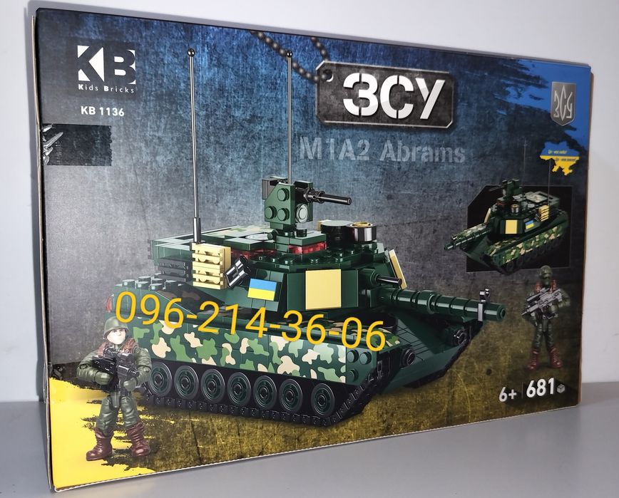 Конструктор Армия ЗСУ KB 1136 Танк ABRAMS M1A2 танк Абрамс