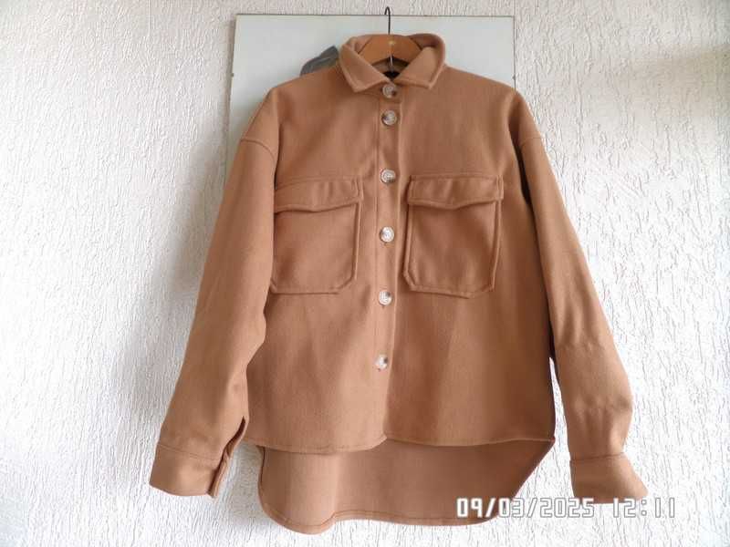 Shein asymetryczna oviersize koszula kurtka 34/36