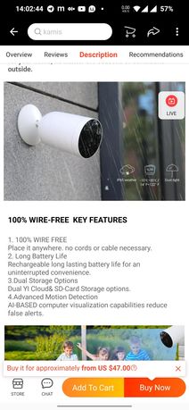 ⫸ IP камера Kami Wire - Free Outdoor Camera YWS.1029 додаток Yi home!!