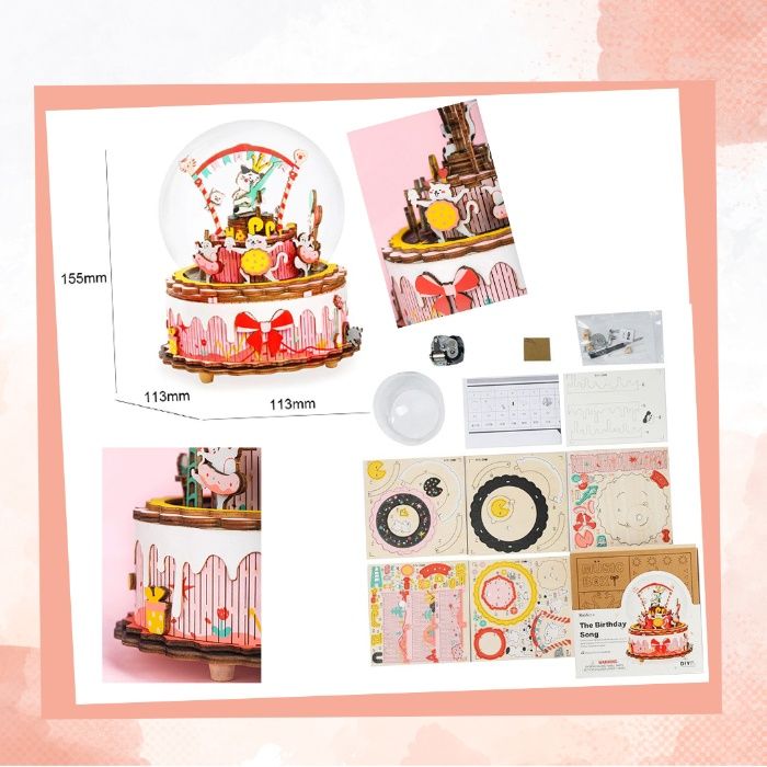 3Ddrewniane Puzzle, gry kreatywnę, pozytywka, music box, dla wszyskich