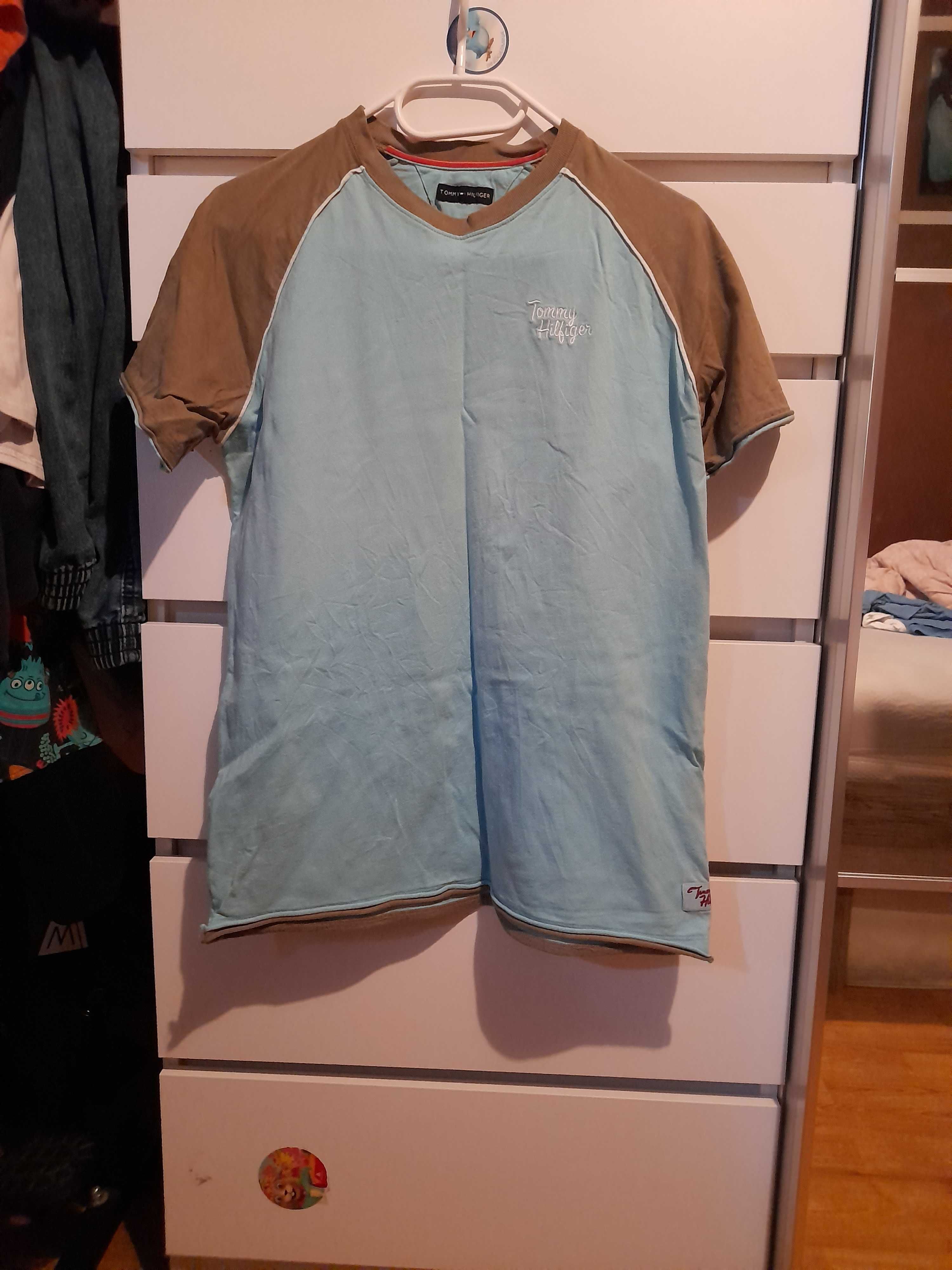 Koszulka t-shirt bluzka męska błękitna r. M Tommy Hilfiger młodzieżowa