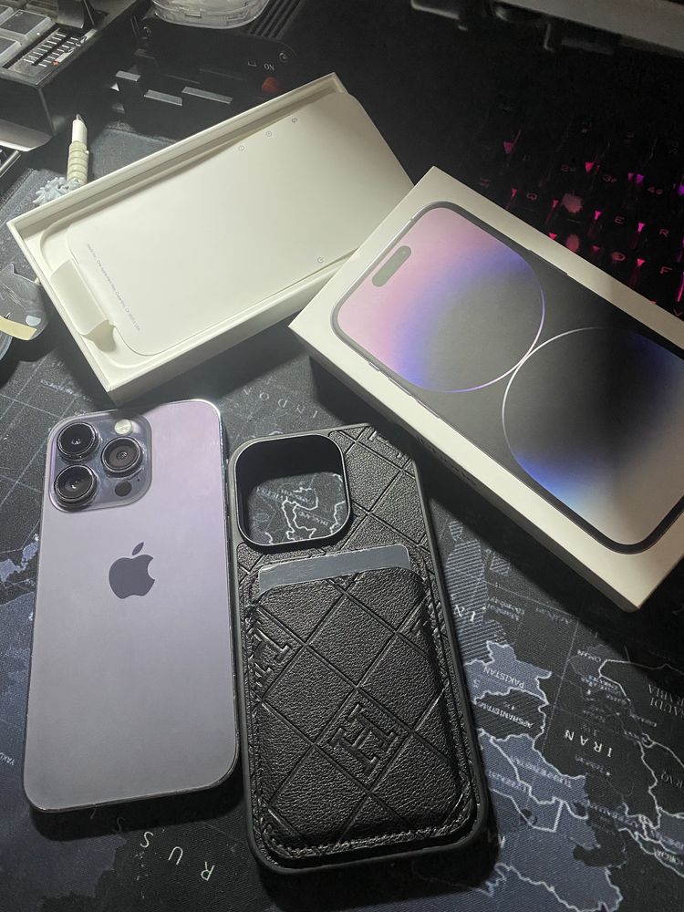 Iphone 14 pro 128 purple jak nowy