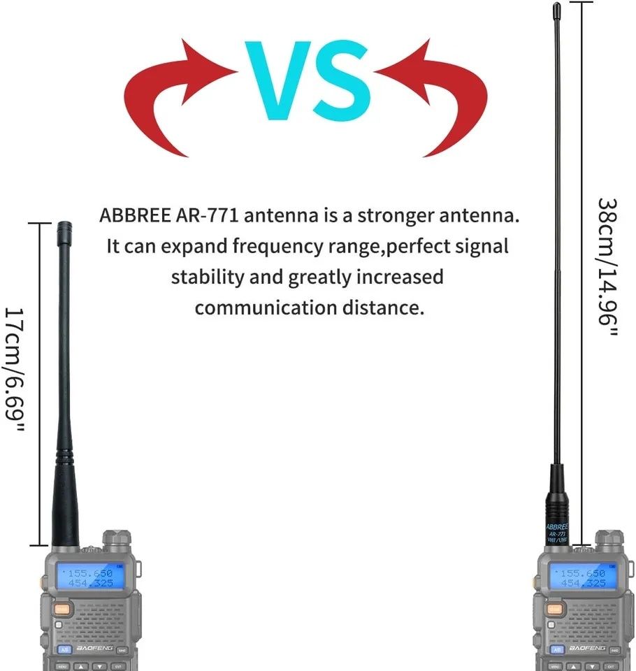 Посилена усиленная антена Abbree 771 для рацій рации Baofeng