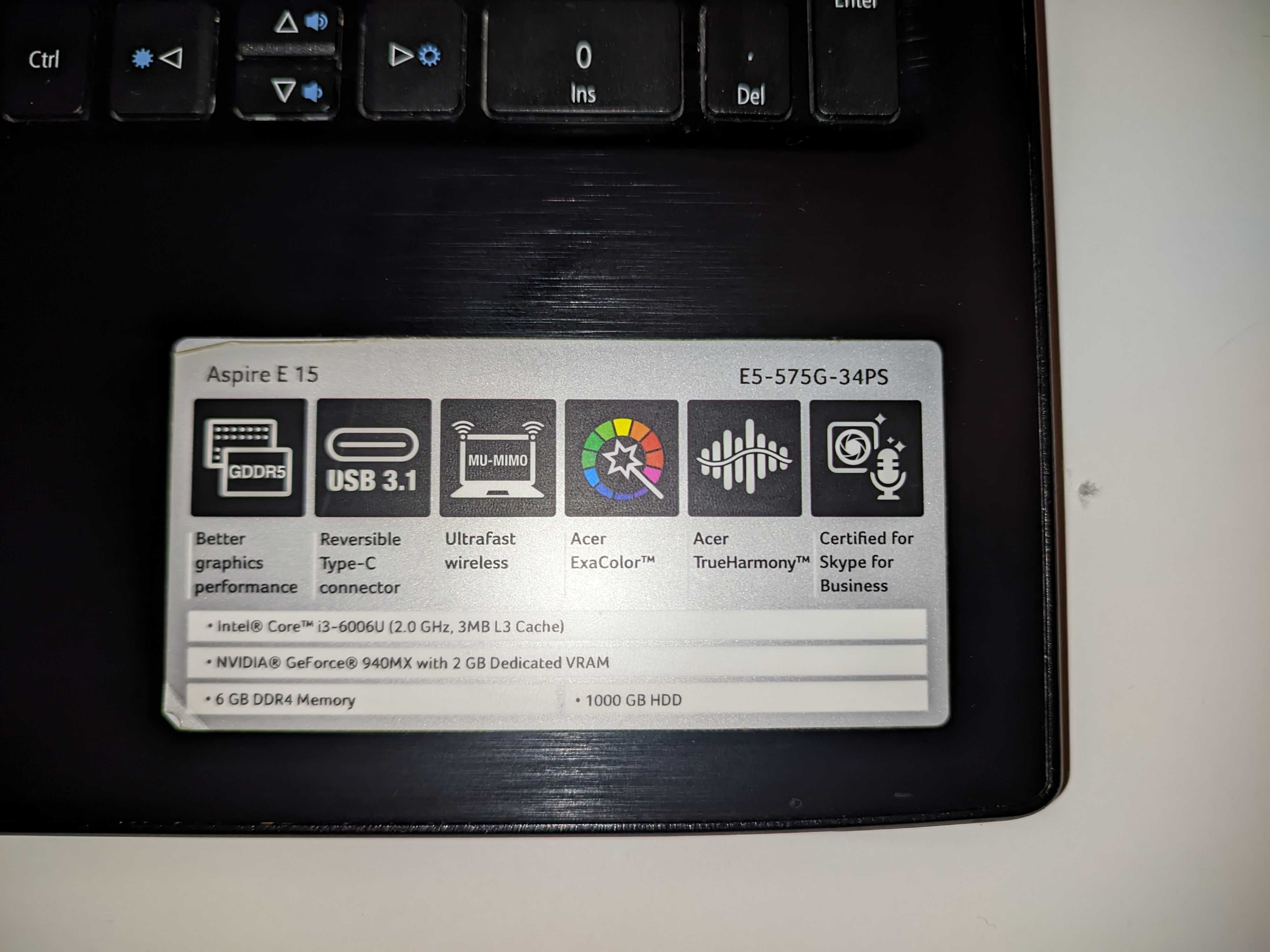 Laptop Acer E5 575, 15 | 6 GB | 1000GB HD | Stan bdb