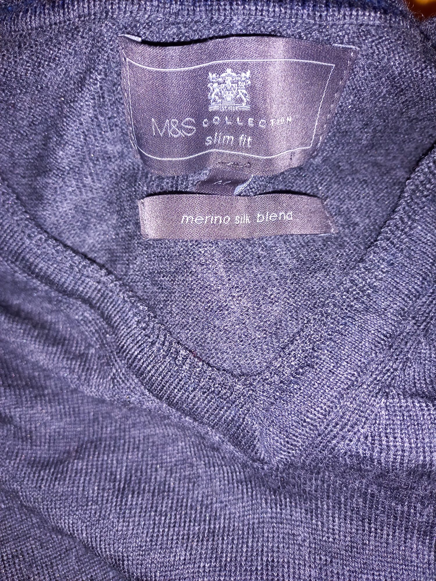 Sweter wełna merynosowa z jedwabiem M&S