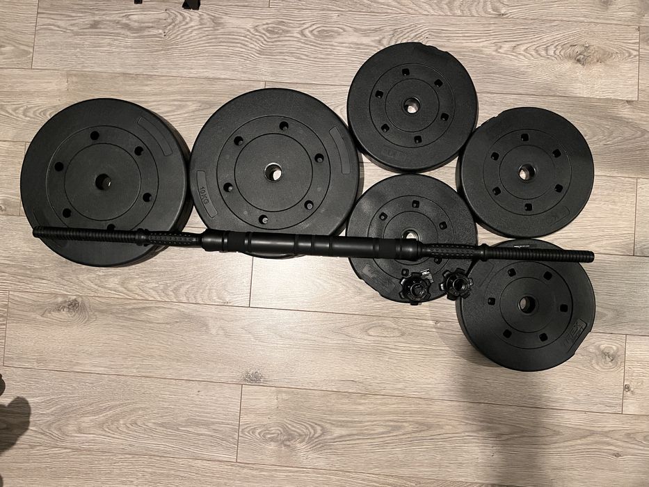 Zestaw hantli regulowanych z łącznikiem+obiążenie