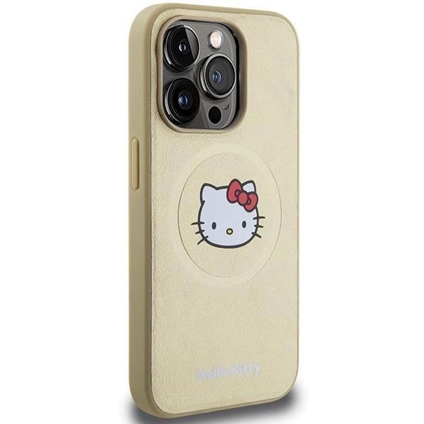 Etui Skórzane Hello Kitty MagSafe do iPhone 13 Pro Max - Złote