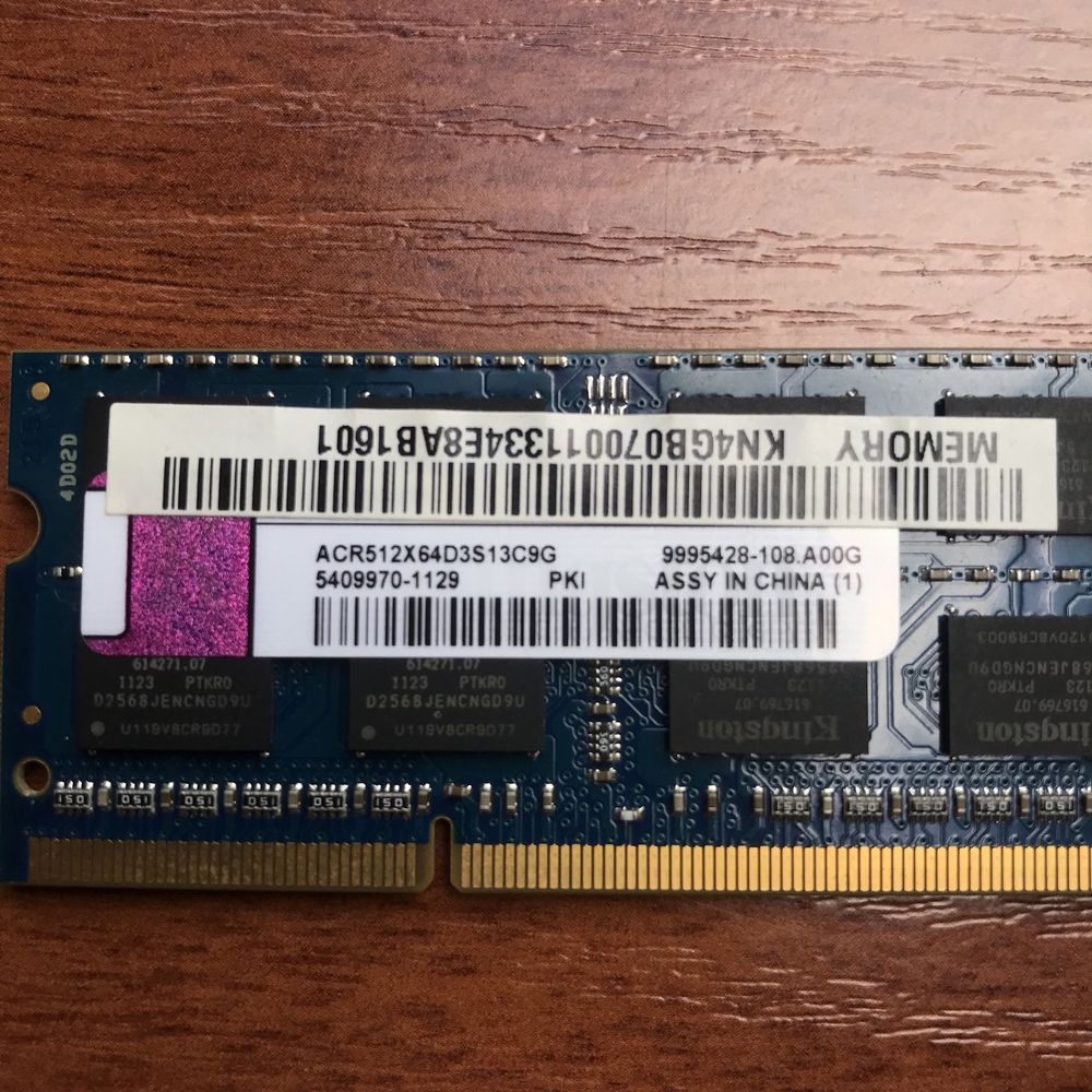 Оперативна пам'ять Kingston SODIMM DDR3 4Gb 1333MHz 10600S CL9
