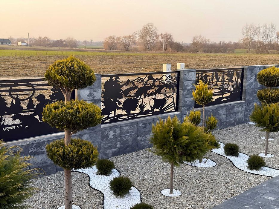 Ogrodzenie panelowe zwierzęta -wilki-bramy ozdobne-panele metalowe CNC