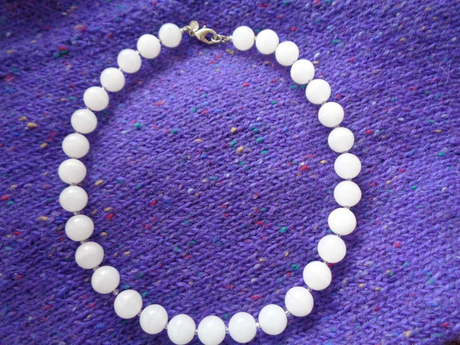 весіл намисто скло матове 45см M&S вінтаж не перенизувались