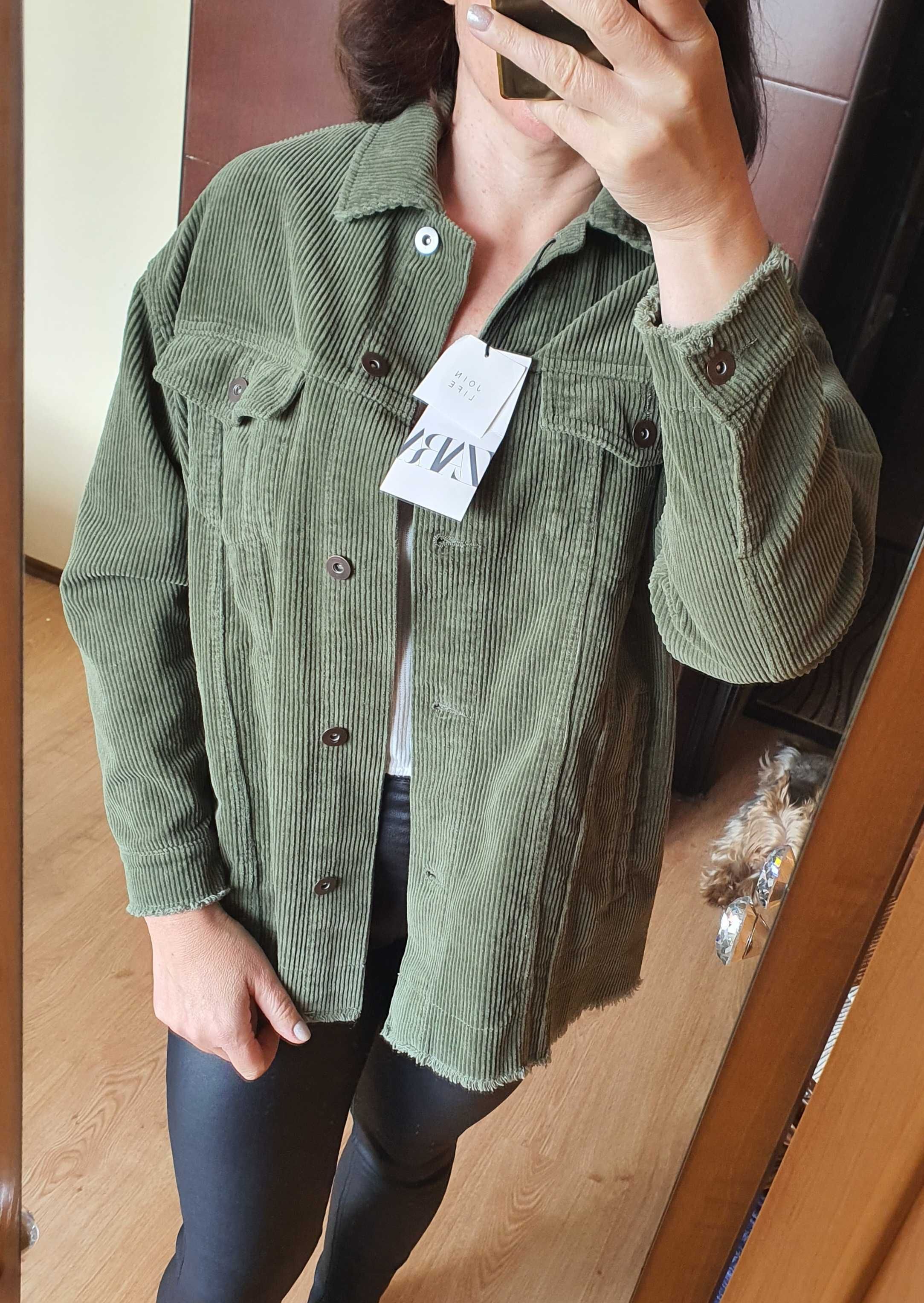 Zara sztruksowa kurtka oversize