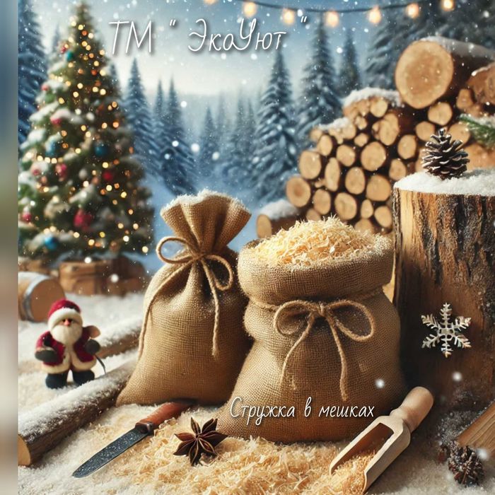 Стружка сухая дерево в мешках. Доставка.