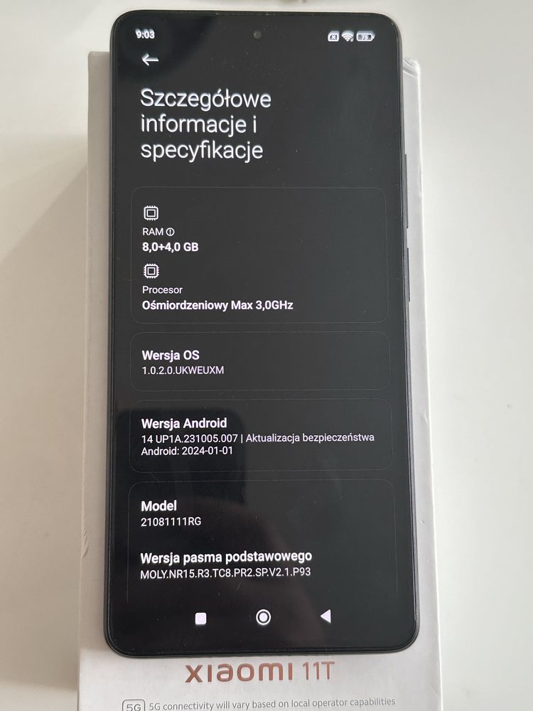 Xiaomi 11T 8+4/128GB  5G, dual sim, komplet