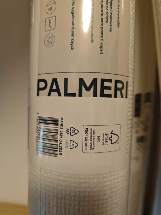 6 rolek tapety do malowania GoodHome Palmeri + klej do tapet Metylan