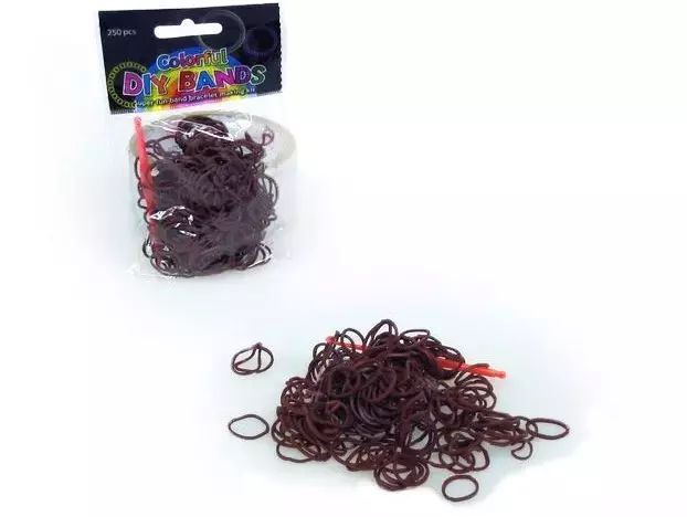 Gumki do plecienia bransoletek, brązowe. M&Z
